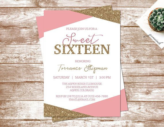 Best ideas about 17th Birthday Invitations
. Save or Pin Pink Sweet Sixteen Birthday Invitation Glitter Invitation Now.