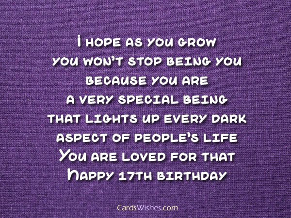 Best ideas about 17th Birthday Quotes
. Save or Pin Happy 17th Birthday Wishes Cards Wishes Now.