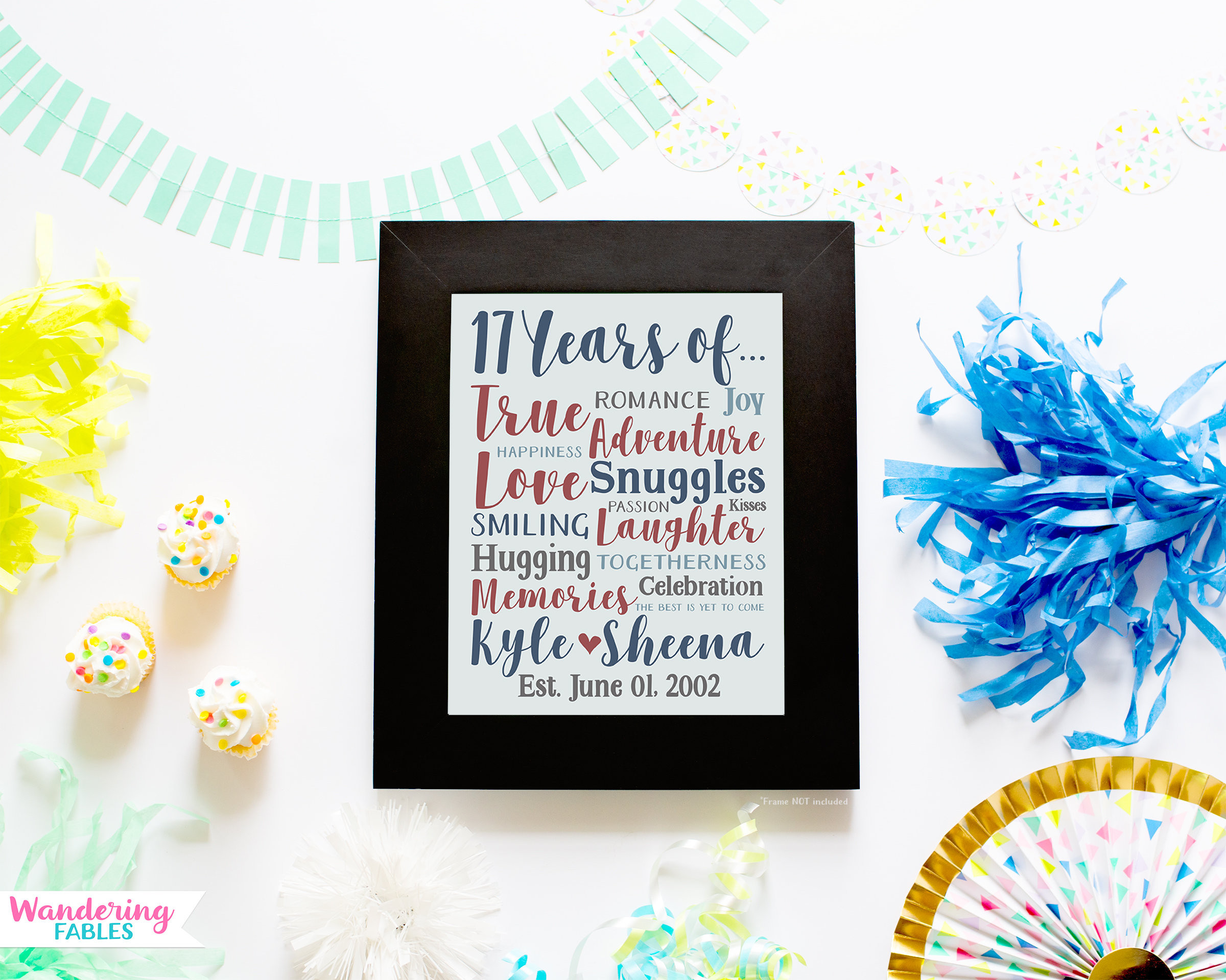 Best ideas about 17Th Year Anniversary Gift Ideas
. Save or Pin 17th Anniversary Gift Choose Any Year Personalized Art Now.