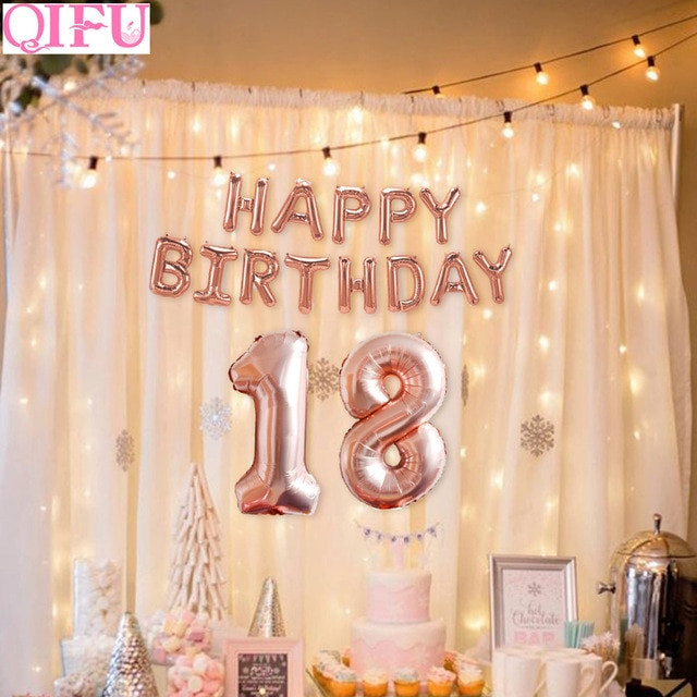 Best ideas about 18 Years Old Birthday Ideas
. Save or Pin QIFU 32 inch Happy 18 Birthday Balloons Rose Gold 18th Now.