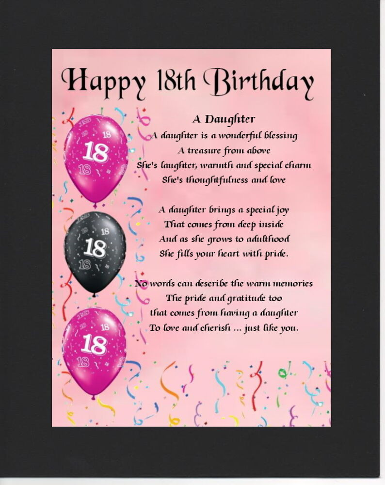 Best ideas about 18th Birthday Ideas For Daughter
. Save or Pin Personalised Mounted Poem Print 18th Birthday Daughter Now.