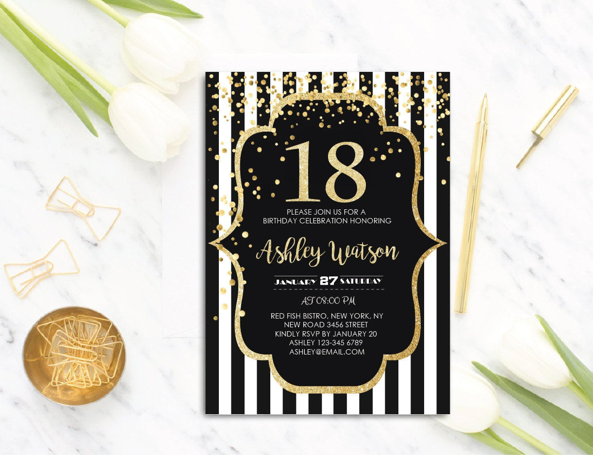 Best ideas about 18th Birthday Party Invitations
. Save or Pin 18th Birthday Invitations Printable 18th Birthday Now.