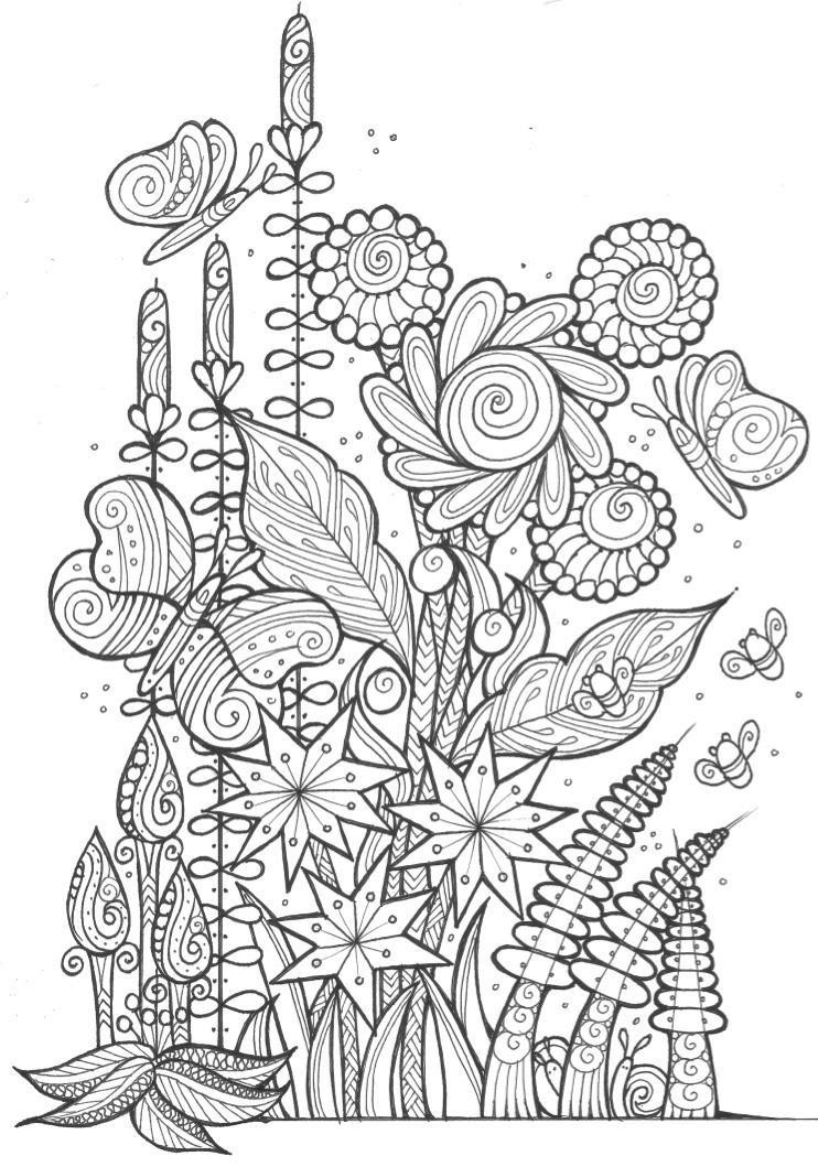 Best ideas about 1950'S Printable Coloring Pages
. Save or Pin Butterflies and Bees Adult Coloring Page Now.