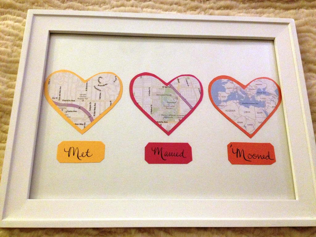 Best ideas about 1St Anniversary Paper Gift Ideas
. Save or Pin First Anniversary Gift Map Hearts Display Tutorial and Now.
