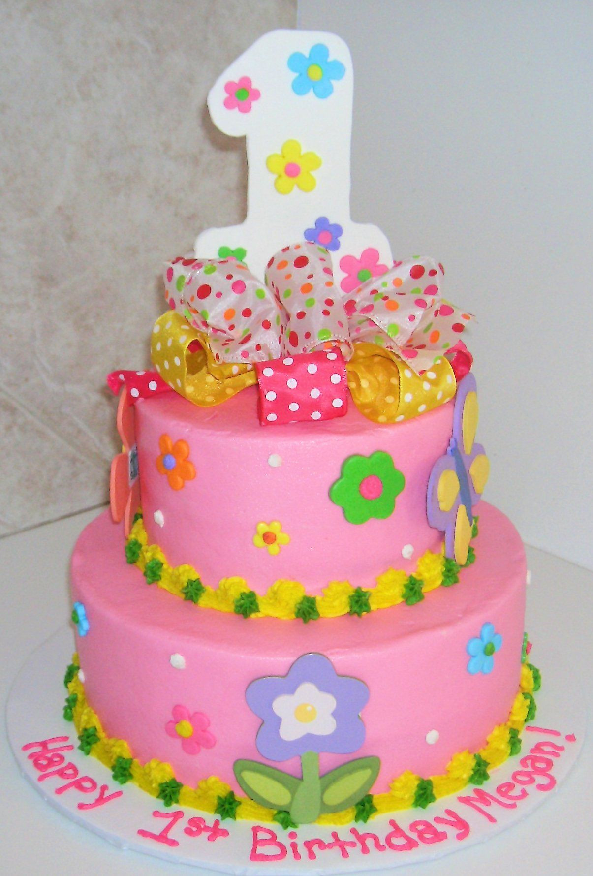 Best ideas about 1st Birthday Cake Girl
. Save or Pin 1st birthday flowers description 9 6 inch stacked rounds Now.