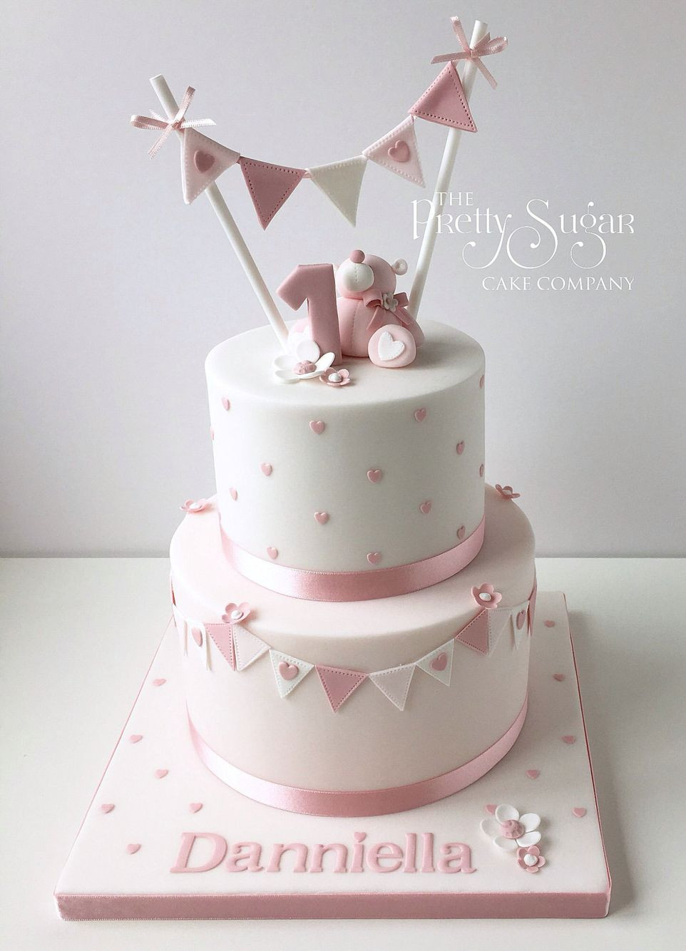 Best ideas about 1st Birthday Cake Girl
. Save or Pin Pink polka dot first birthday cake with teddy & bunting Now.