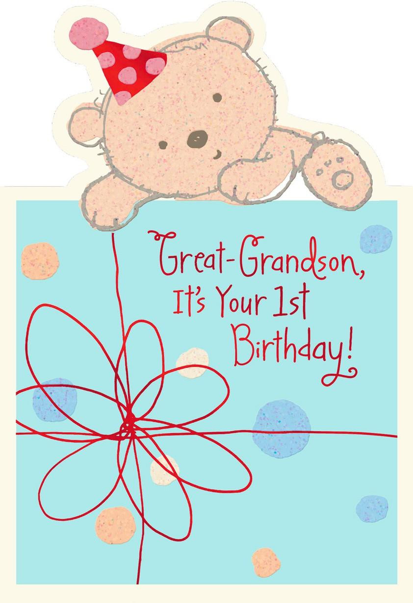 Best ideas about 1st Birthday Card
. Save or Pin Baby Bear 1st Birthday Card for Great Grandson Greeting Now.