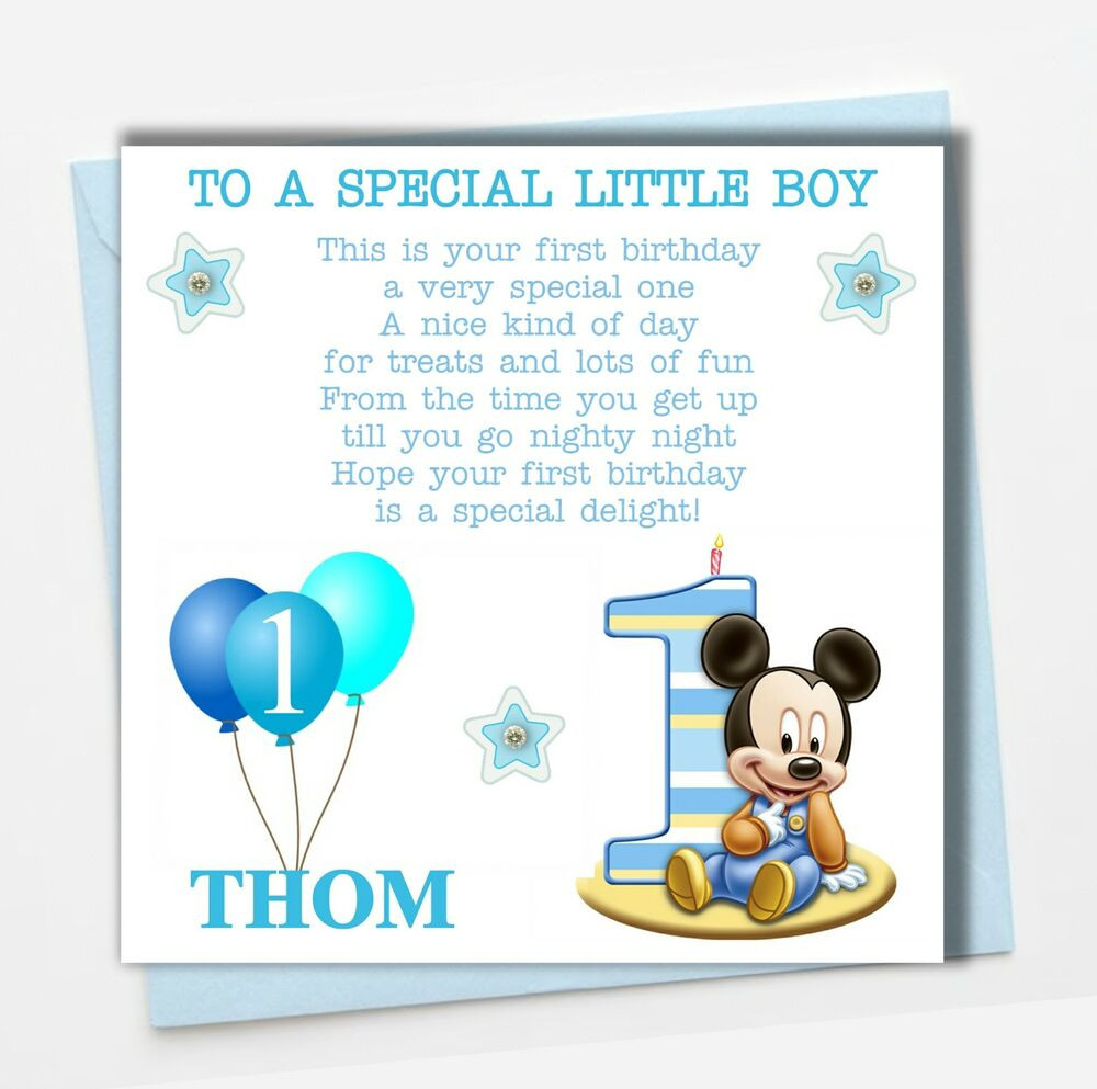 Best ideas about 1st Birthday Card
. Save or Pin Personalised Mickey Mouse Boy Son Grandson Godson Babies Now.