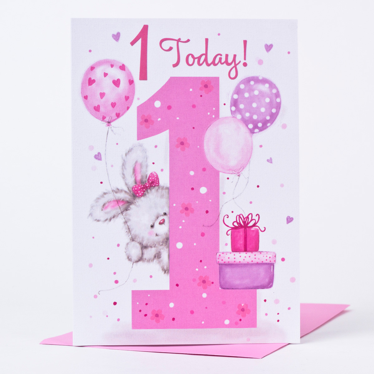 Best ideas about 1st Birthday Card
. Save or Pin 1st Birthday Card 1 Today Bunny Pink Now.