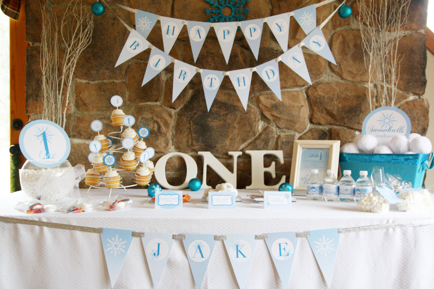 Best ideas about 1st Birthday Decorations Boy
. Save or Pin Winter ONEderland Birthday Party Theme Baby Boy s First Now.
