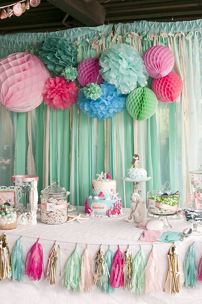 Best ideas about 1st Birthday Decorations
. Save or Pin Kara s Party Ideas Littlest Mermaid 1st Birthday Party Now.