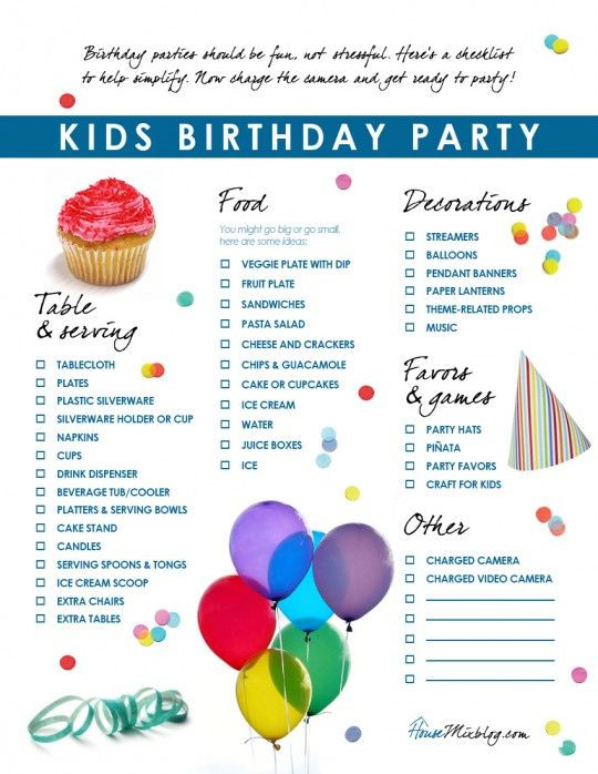 Best ideas about 1st Birthday Party Checklist
. Save or Pin Kids birthday party checklist Now.