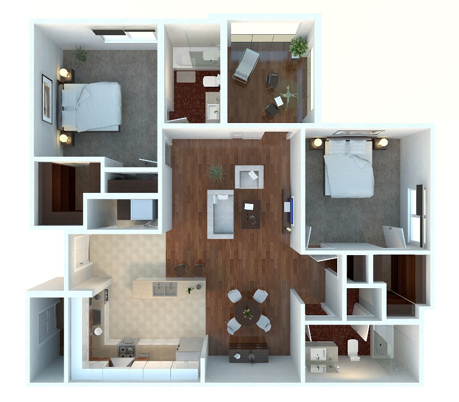 Best ideas about 2 Bedroom Apartment
. Save or Pin 2 Bedroom Apartment House Plans Now.