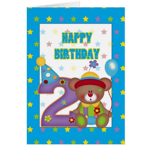 Best ideas about 2 Year Old Birthday Card
. Save or Pin Happy Birthday 2 year old Clown Bear Cards Now.
