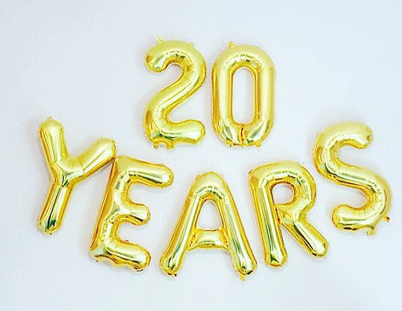 Best ideas about 20 Year Old Birthday Ideas
. Save or Pin 20 YEARS Balloon 20th Birthday Prop 20th by Now.