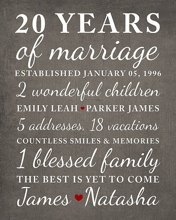 Best ideas about 20 Year Wedding Anniversary Gift Ideas
. Save or Pin 17 best ideas about 20 Year Anniversary on Pinterest Now.