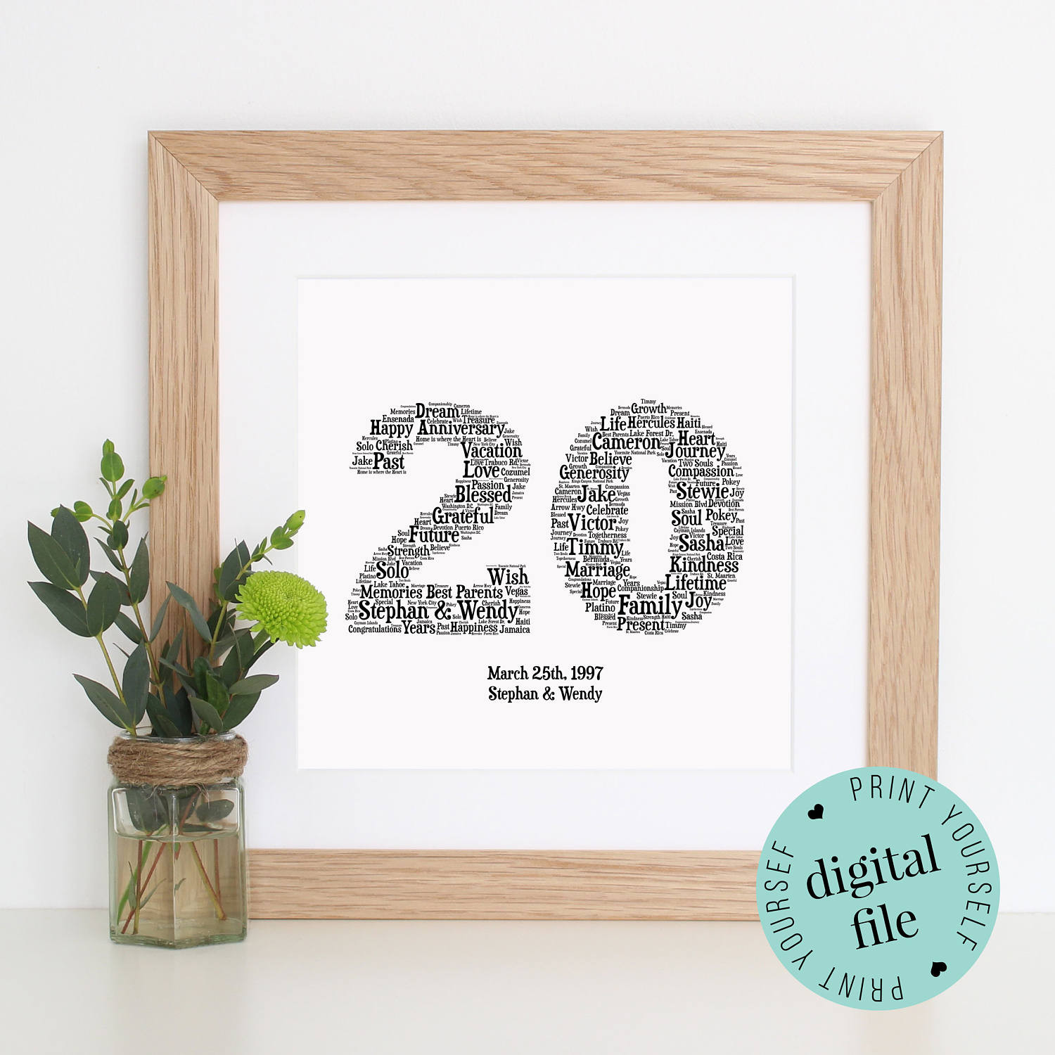 Best ideas about 20Th Anniversary Gift Ideas
. Save or Pin Personalised 20th ANNIVERSARY GIFT Word Art 20th Wedding Now.