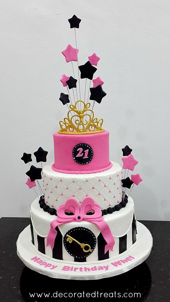 Best ideas about 21 Birthday Cake Idea
. Save or Pin Pink Starry 21st Birthday Cake Cake Pinterest Now.