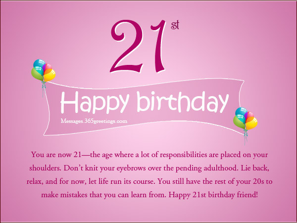 Best ideas about 21 Birthday Quotes
. Save or Pin 21st Birthday Wishes Messages and Greetings Now.