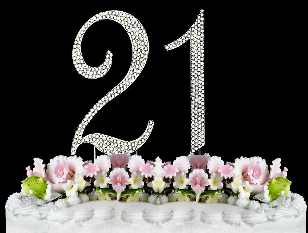 Best ideas about 21st Birthday Cake Toppers
. Save or Pin NEW Rhinestone NUMBER 21 Cake Topper 21th Birthday Now.