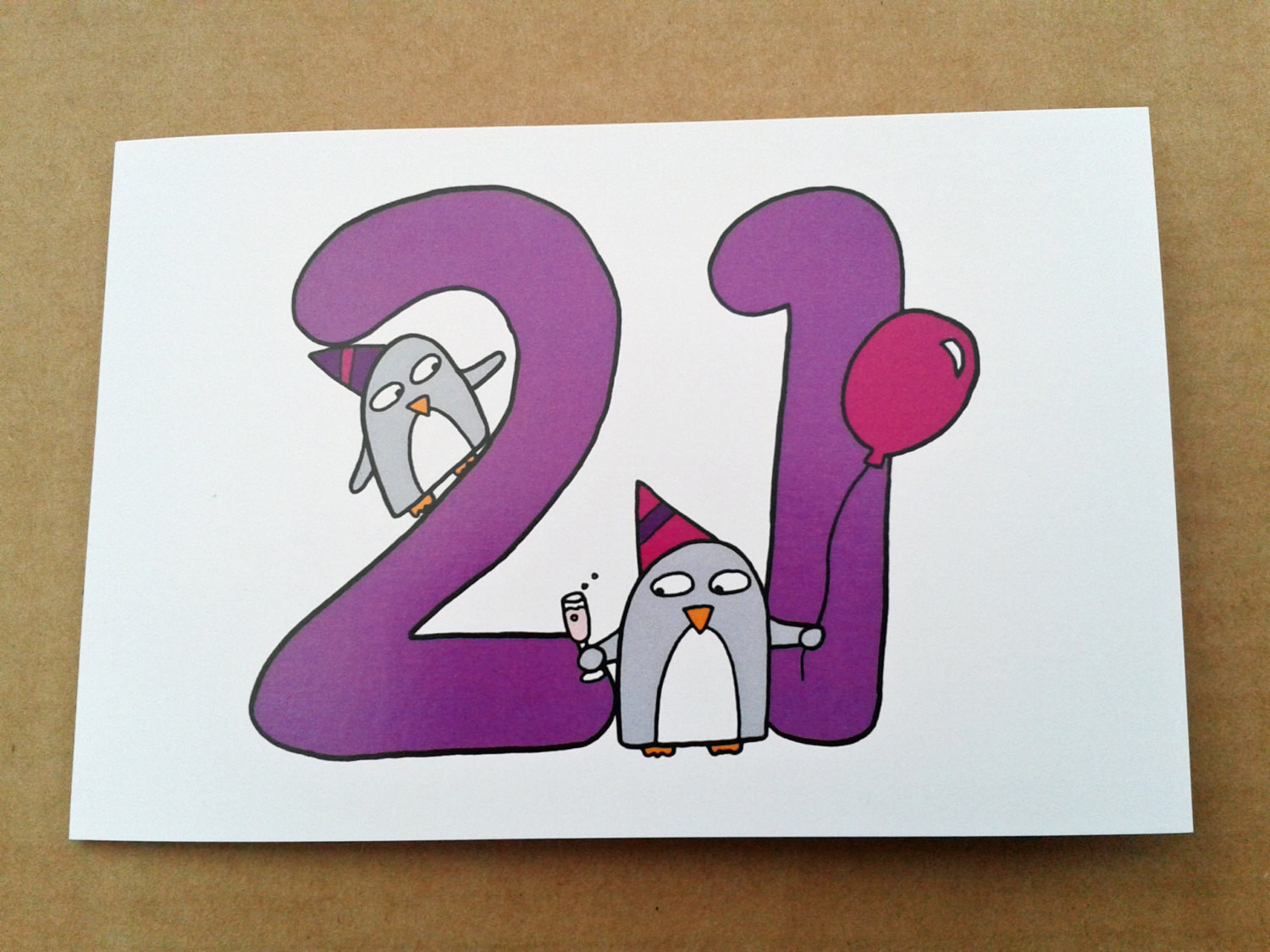 Best ideas about 21st Birthday Card
. Save or Pin 21st Birthday card Funny Cute Penguins by penguinparadeshop Now.