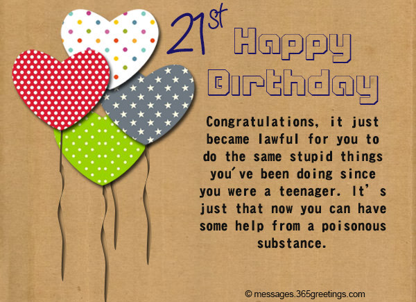 Best ideas about 21st Birthday Card
. Save or Pin 21st Birthday Wishes Messages and Greetings Now.