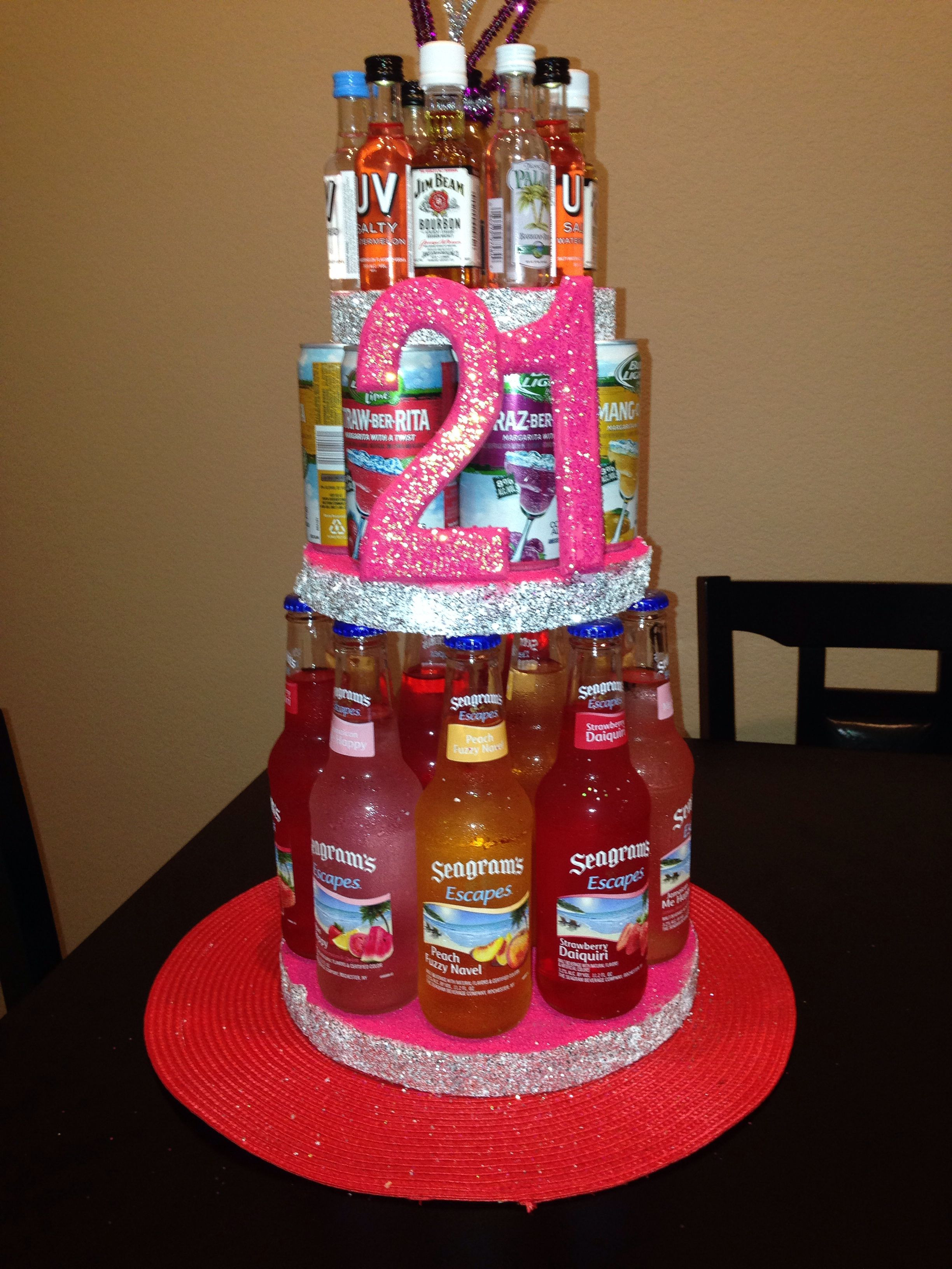 Best ideas about 21st Birthday Celebration Ideas For Her
. Save or Pin 21st Alcohol Birthday cake DIY Now.