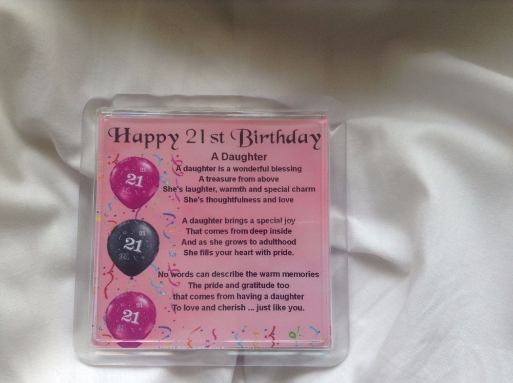 Best ideas about 21St Birthday Gift Ideas For Daughter
. Save or Pin Personalised Coaster Pink Daughter Poem 21st Now.