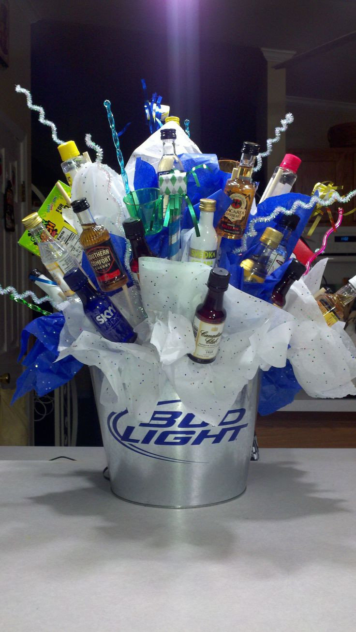 Best ideas about 21St Birthday Gift Ideas For Son
. Save or Pin Shot bottle bouquet I made for my son s 21st birthday Now.