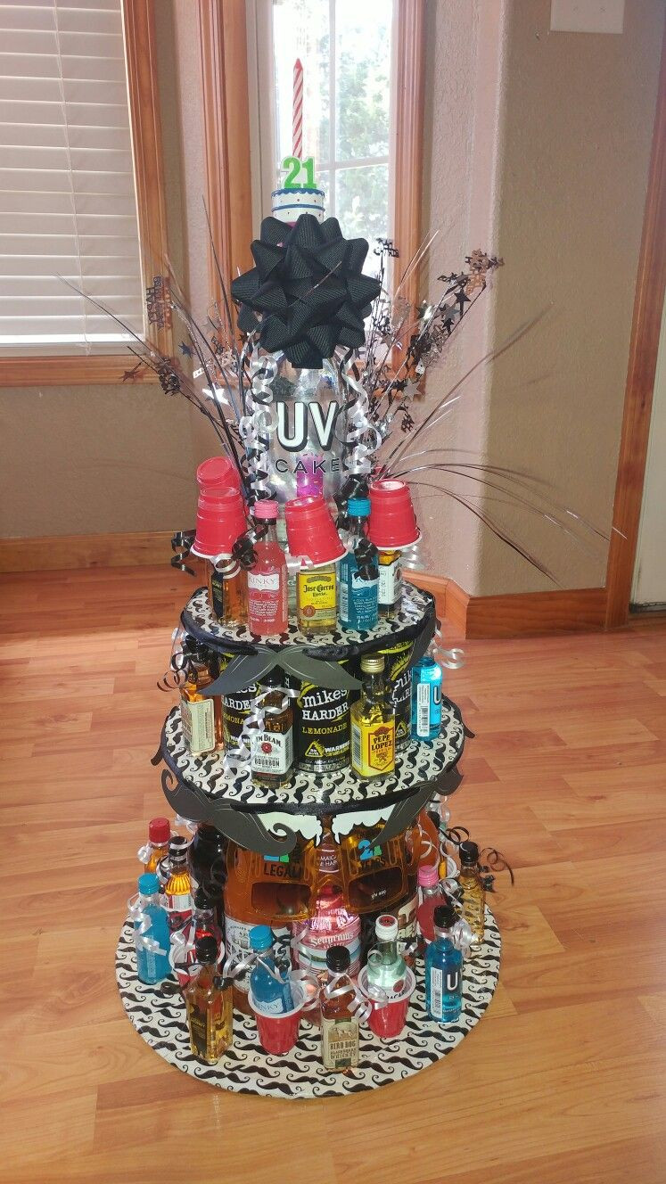 Best ideas about 21St Birthday Gift Ideas For Son
. Save or Pin My sons 21st birthday "cake" Alcohol tower cake Now.