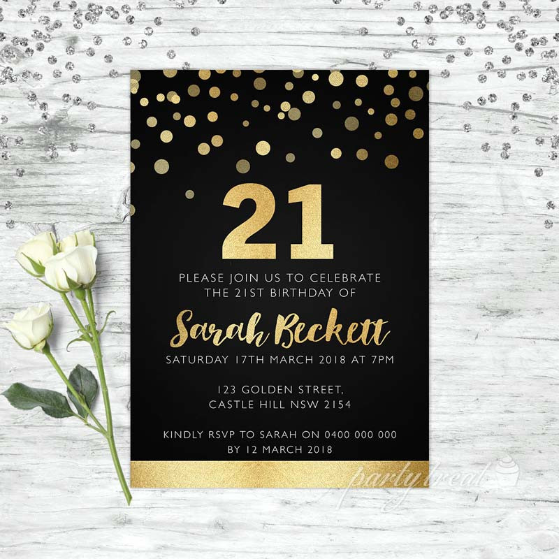 Best ideas about 21st Birthday Party Invitations
. Save or Pin 21ST BIRTHDAY INVITATIONS AGE TWENTY ONE GOLD PERSONALISED Now.