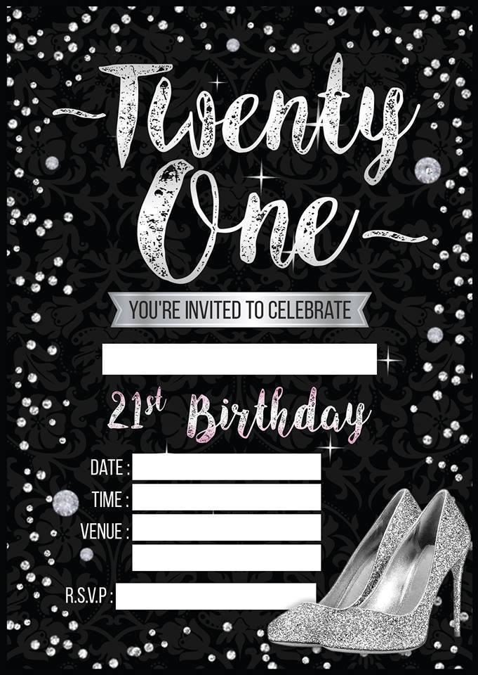 Best ideas about 21st Birthday Party Invitations
. Save or Pin LADIES 21ST BIRTHDAY PARTY INVITATIONS WOMES INVITES BLACK Now.