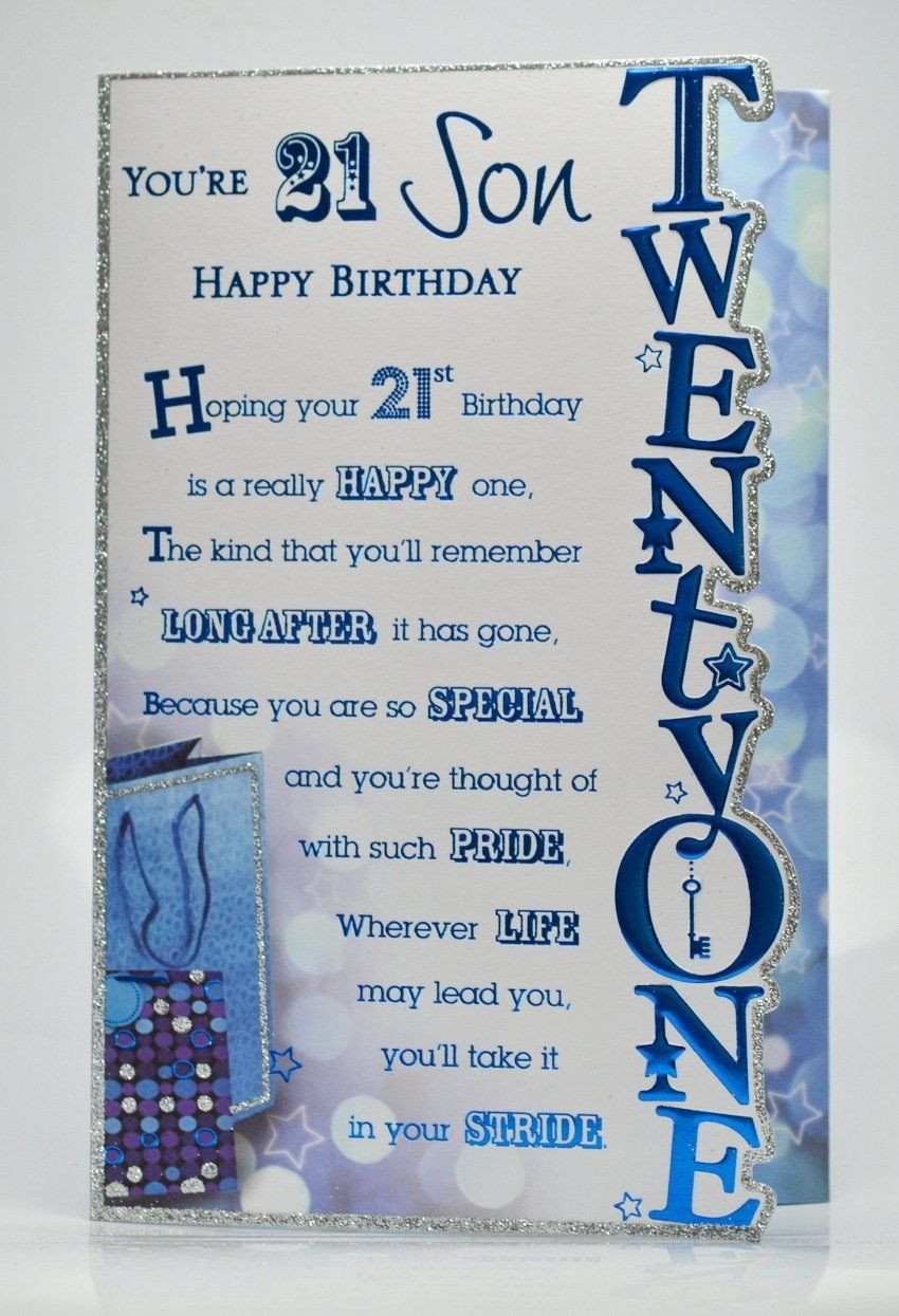 Best ideas about 21st Birthday Quotes For Son
. Save or Pin 21st Birthday For Son card verses Now.