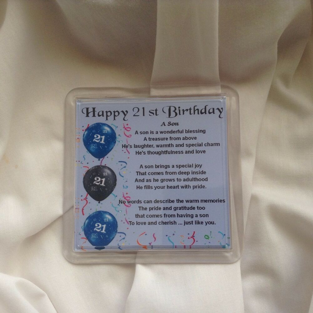 Best ideas about 21st Birthday Quotes For Son
. Save or Pin Personalised Coaster Son Poem 21st Birthday FREE Now.