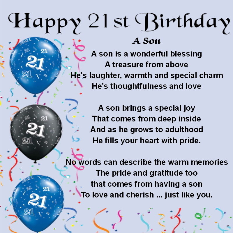 Best ideas about 21st Birthday Wishes For A Son
. Save or Pin Happy birthday to my son Poems Now.