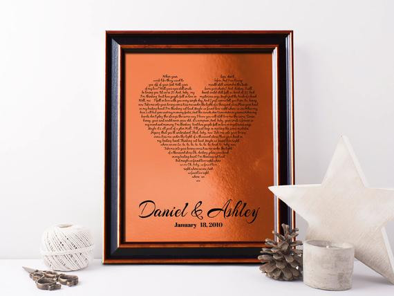 Best ideas about 22Nd Anniversary Gift Ideas
. Save or Pin 7th Anniversary Copper t First dance song by Now.