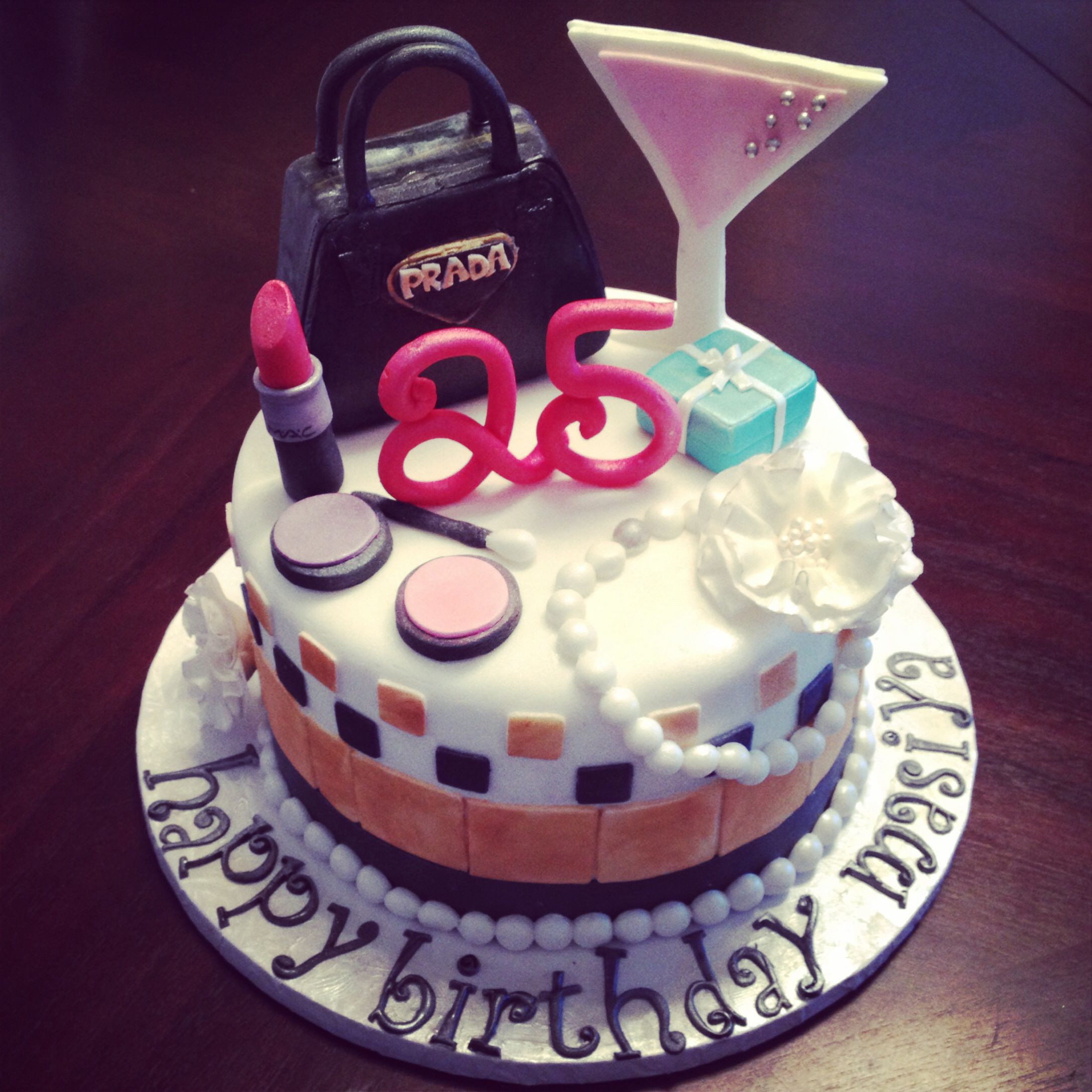 Best ideas about 25 Birthday Cake
. Save or Pin Very girly 25th birthday cake All edible and handmade Now.