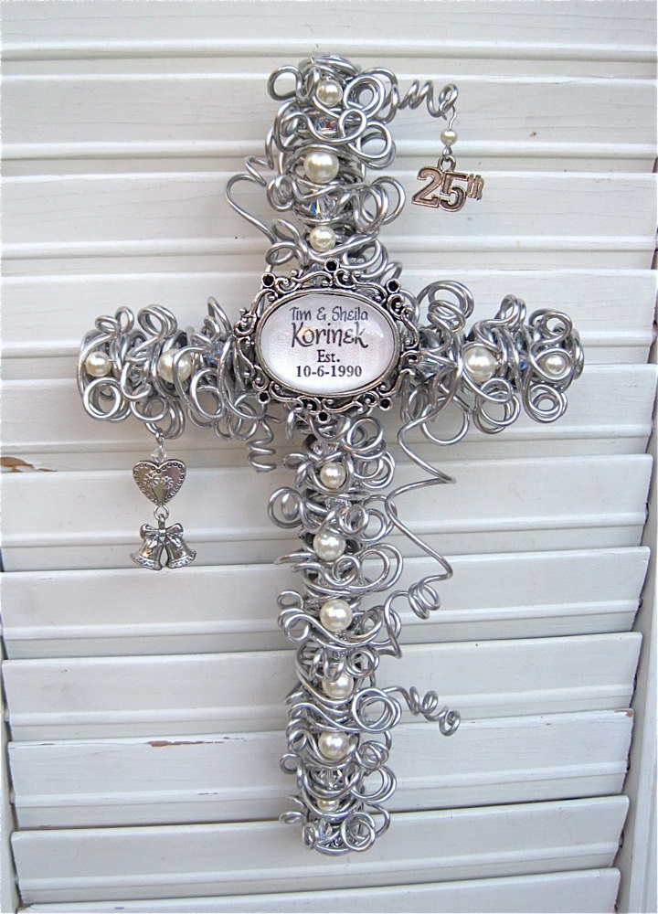 Best ideas about 25Th Anniversary Gift Ideas
. Save or Pin 25th Anniversary Gift Cross Personalized Silver Anniversary Now.