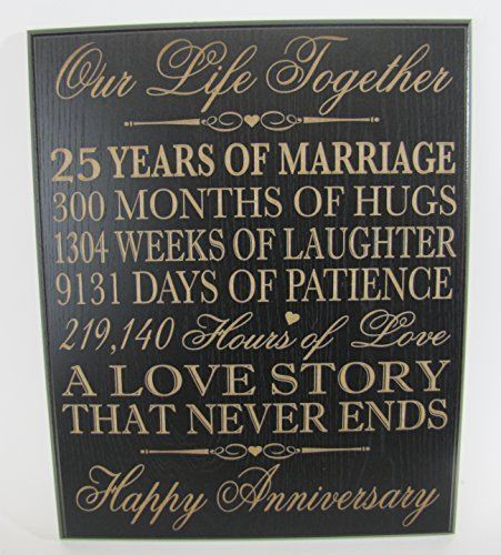 Best ideas about 25Th Anniversary Gift Ideas For Couple
. Save or Pin 25th Wedding Anniversary Wall Plaque Gifts for Couple 25th Now.