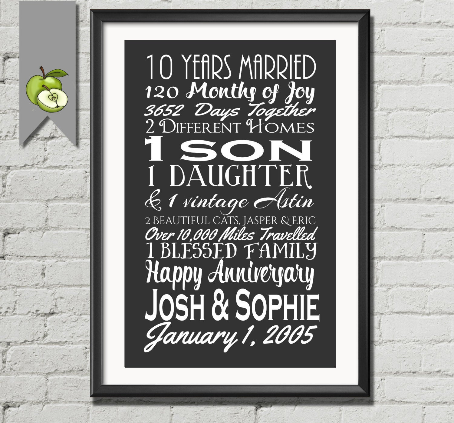 Best ideas about 25Th Anniversary Gift Ideas For Wife
. Save or Pin 10th anniversary t tenth anniversary t wife husband Now.
