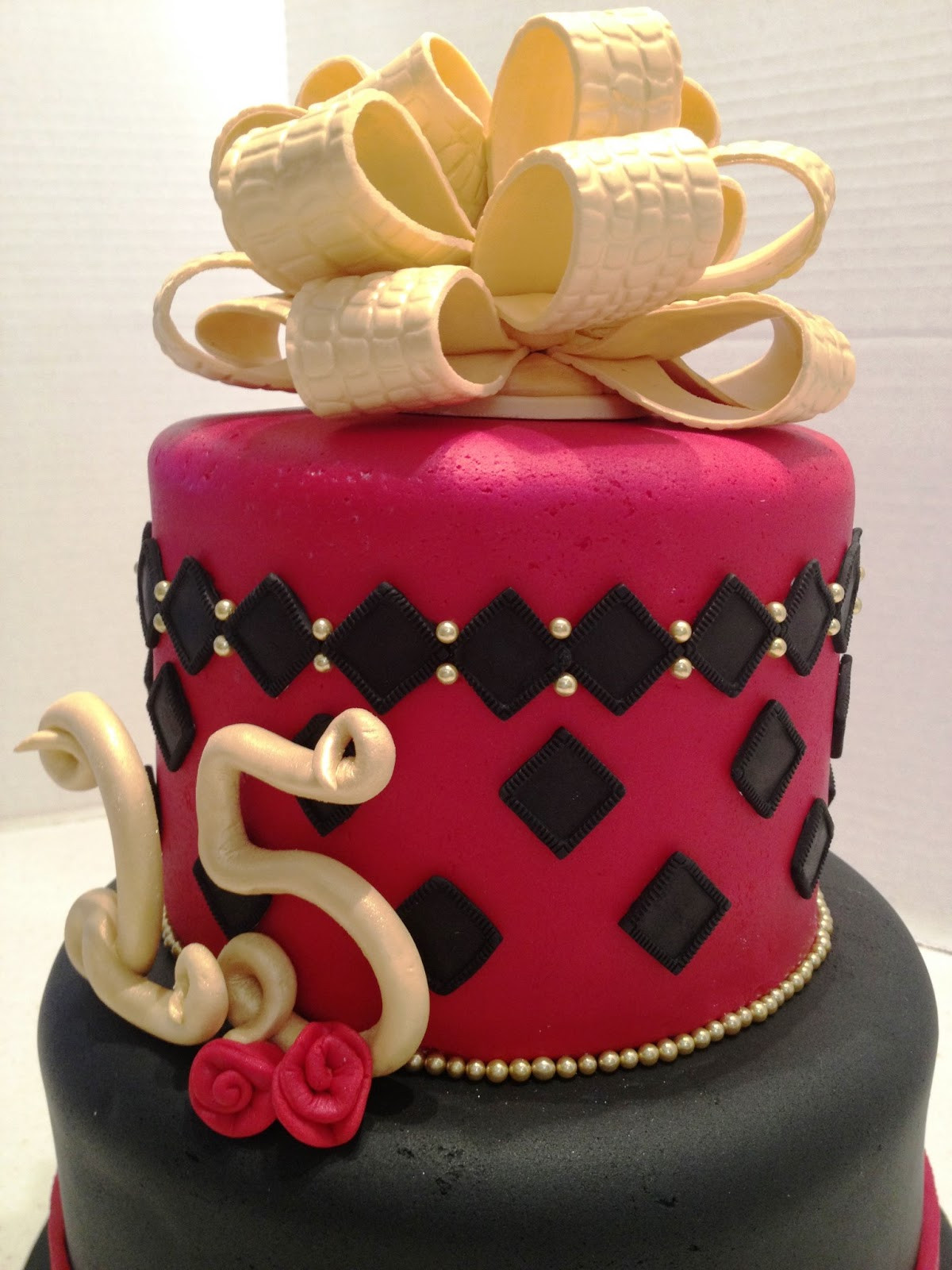 Best ideas about 25th Birthday Cake
. Save or Pin MaryMel Cakes Red Black & Gold 25th Birthday Now.