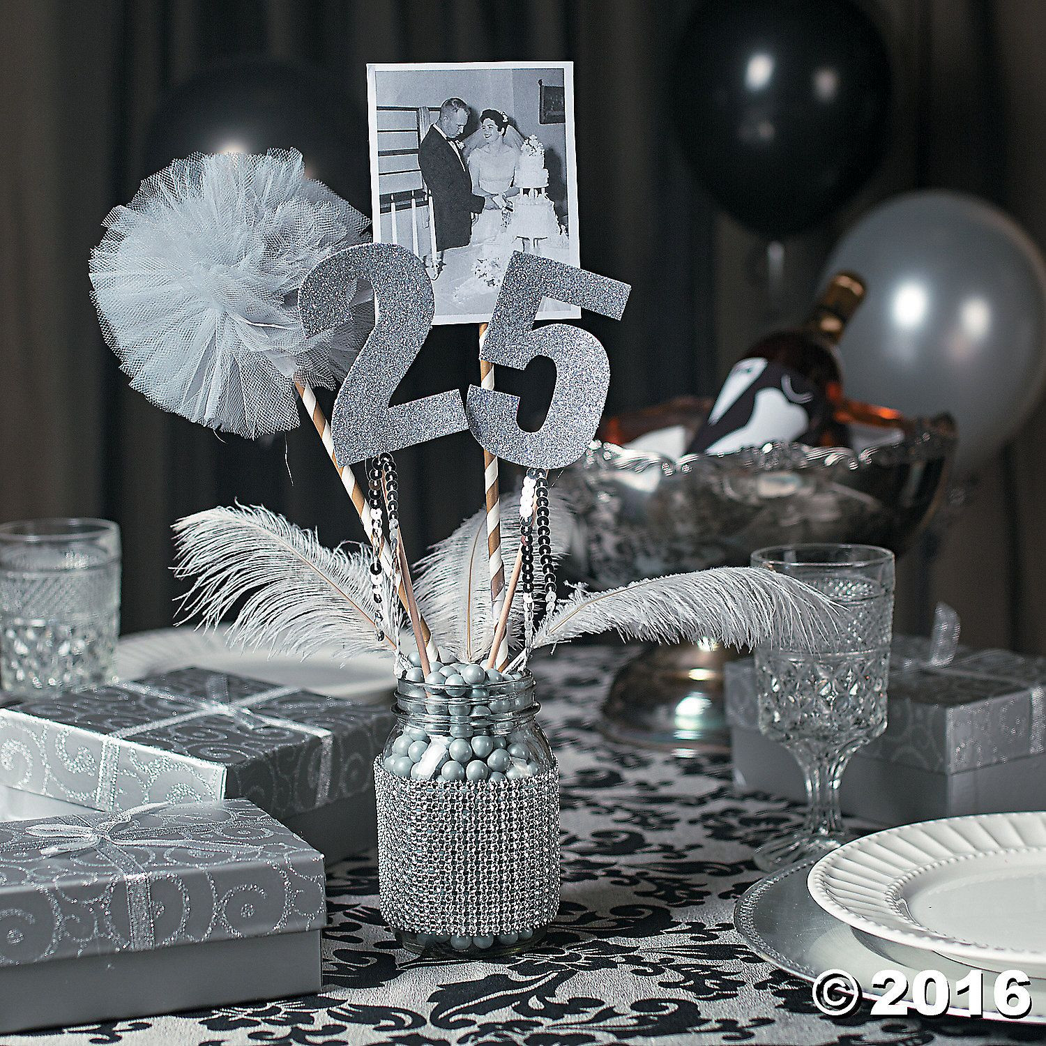 Best ideas about 25th Birthday Decorations
. Save or Pin 25th Anniversary Party Mason Jar Centerpiece Idea Now.