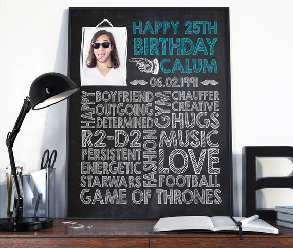 Best ideas about 25th Birthday Gift Ideas For Him
. Save or Pin 25th birthday birthday t for him Birthday sign birthday Now.