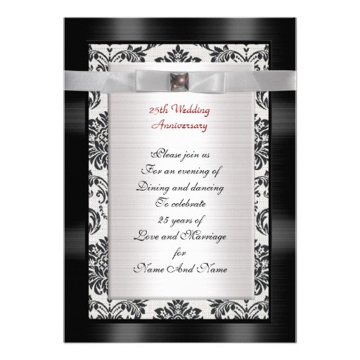 Best ideas about 25th Birthday Invitations
. Save or Pin 25th Anniversary party invitation black and white 5" X 7 Now.