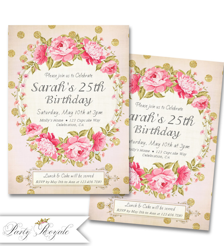 Best ideas about 25th Birthday Invitations
. Save or Pin Adult Birthday invitations for her 25th Birthday Party Now.
