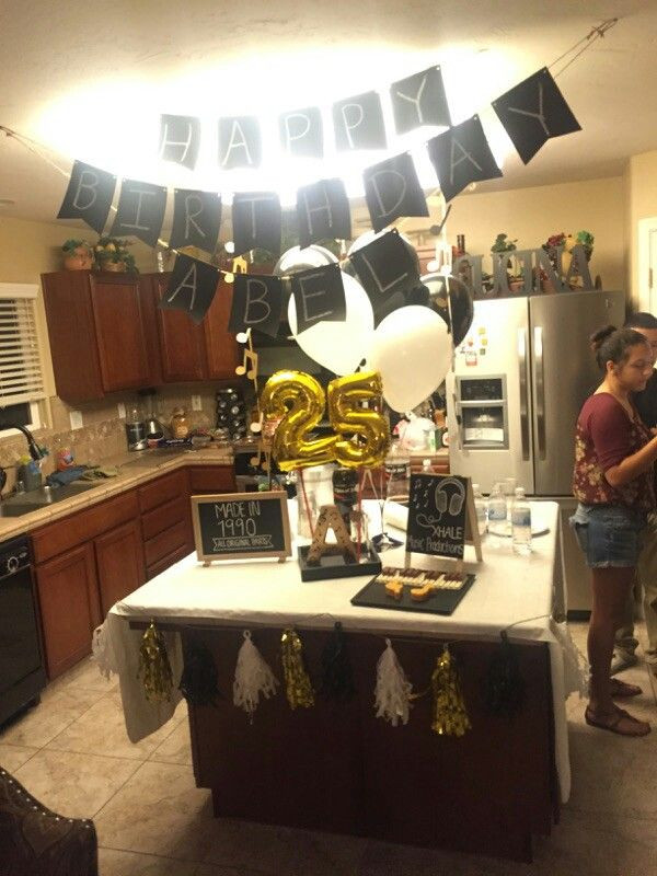 Best ideas about 25th Birthday Party Decorations
. Save or Pin Male 25th birthday Music theme gold black & white Now.