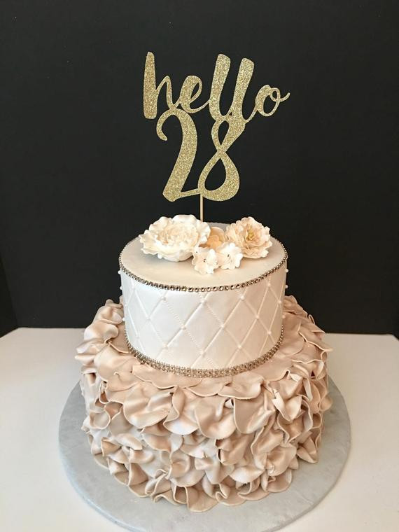 Best ideas about 28th Birthday Ideas
. Save or Pin ANY NUMBER Gold Glitter hello 28 Cake Topper 28th Birthday Now.