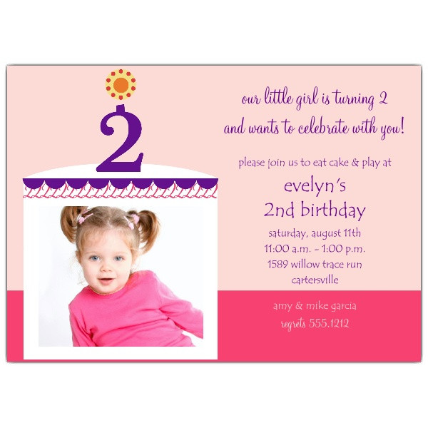 Best ideas about 2nd Birthday Invitations
. Save or Pin Birthday Cake Girl Second Birthday Invitations Now.