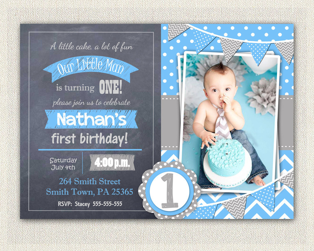 Best ideas about 2nd Birthday Invitations
. Save or Pin Boys Blue Chalkboard Invitations 1st 2nd Birthday Invitation Now.