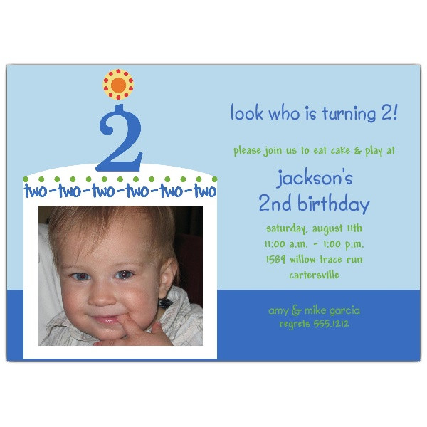 Best ideas about 2nd Birthday Invitations
. Save or Pin Birthday Cake Boy Second Birthday Invitations Now.